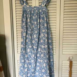 A New Day Light Blue and White Patterned Top